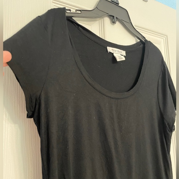 Women’s White House Black Market Shortsleeved scoop neck blouse-Black-Sz Sm - Picture 3 of 5